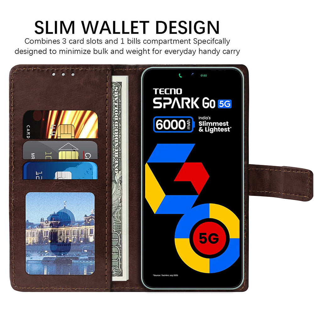 Premium Wallet Flip Cover for Tecno Spark Go 5G
