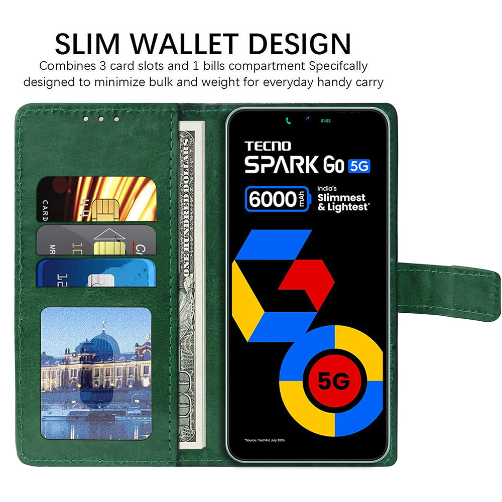 Premium Wallet Flip Cover for Tecno Spark Go 5G