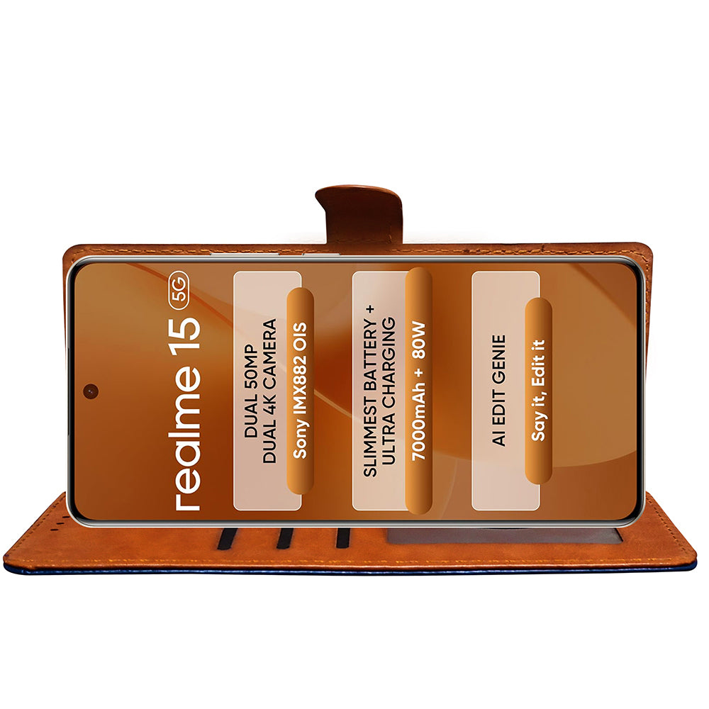 Premium Wallet Flip Cover for Realme 15 Pro 5G
