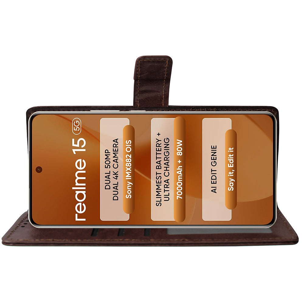 Premium Wallet Flip Cover for Realme 15 Pro 5G