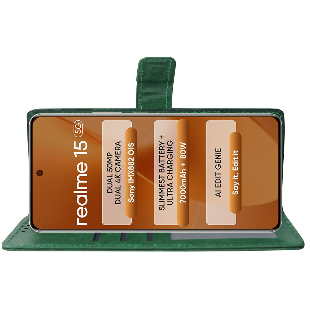 Premium Wallet Flip Cover for Realme 15 Pro 5G