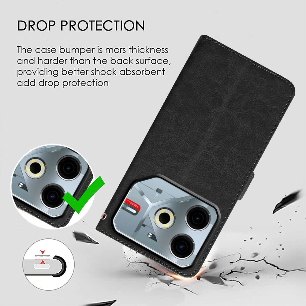 Premium Wallet Flip Cover for Tecno Pova 6 Neo 4G