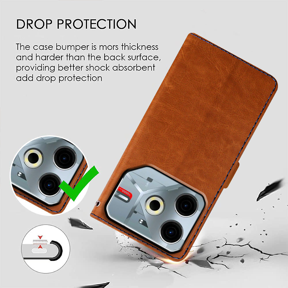 Premium Wallet Flip Cover for Tecno Pova 6 Neo 4G