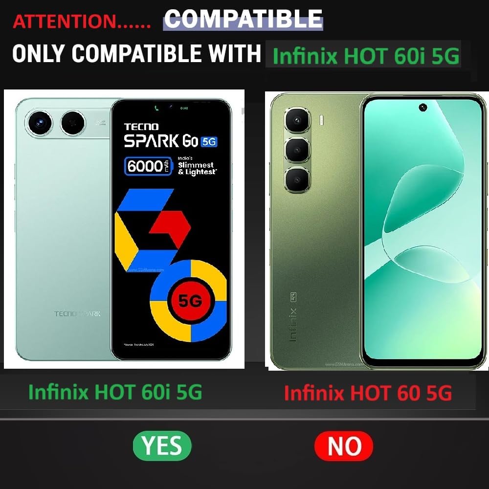 Premium Wallet Flip Cover for Infinix Hot 60i 5G