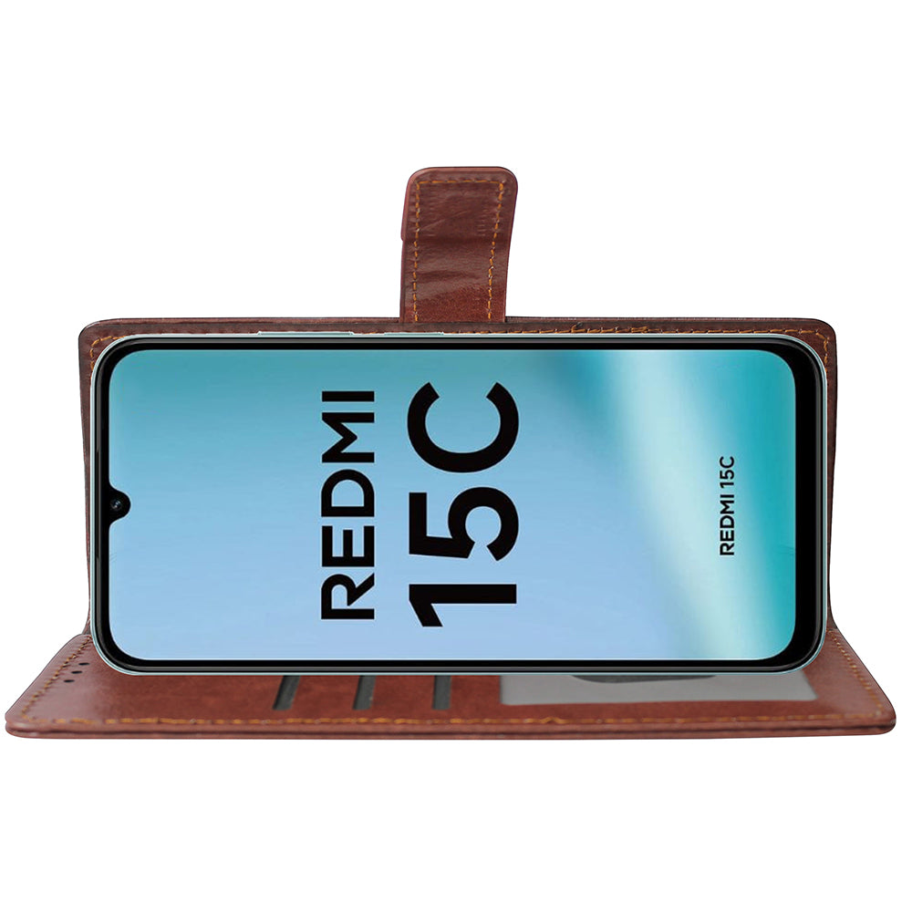 Premium Wallet Flip Cover for Mi Redmi 15C 4G / 15C 5G