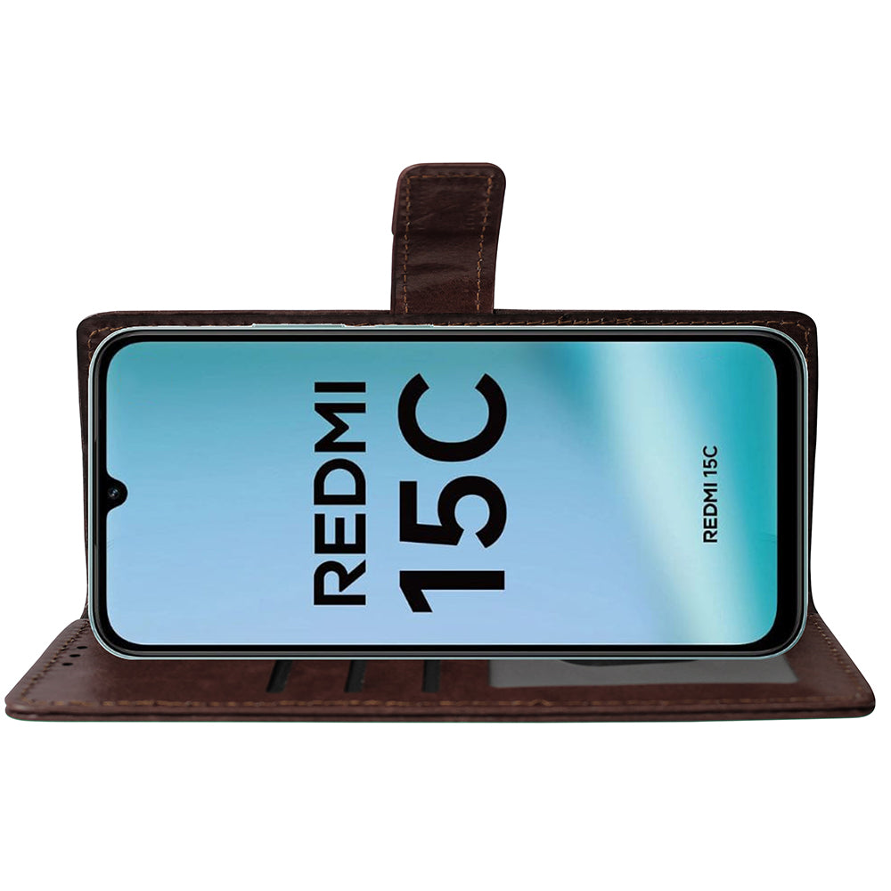 Premium Wallet Flip Cover for Mi Redmi 15C 4G / 15C 5G