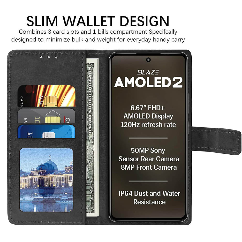 Premium Wallet Flip Cover for Lava Blaze AMOLED 2 5G