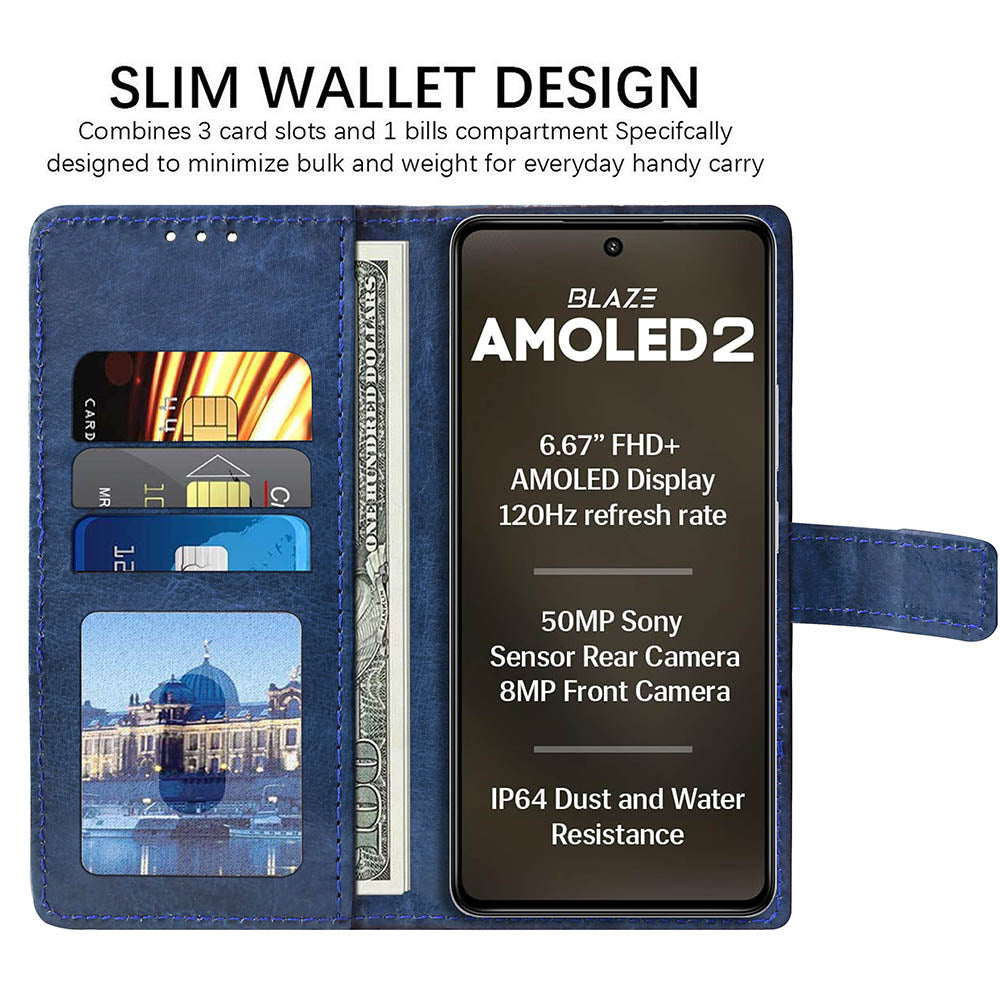 Premium Wallet Flip Cover for Lava Blaze AMOLED 2 5G