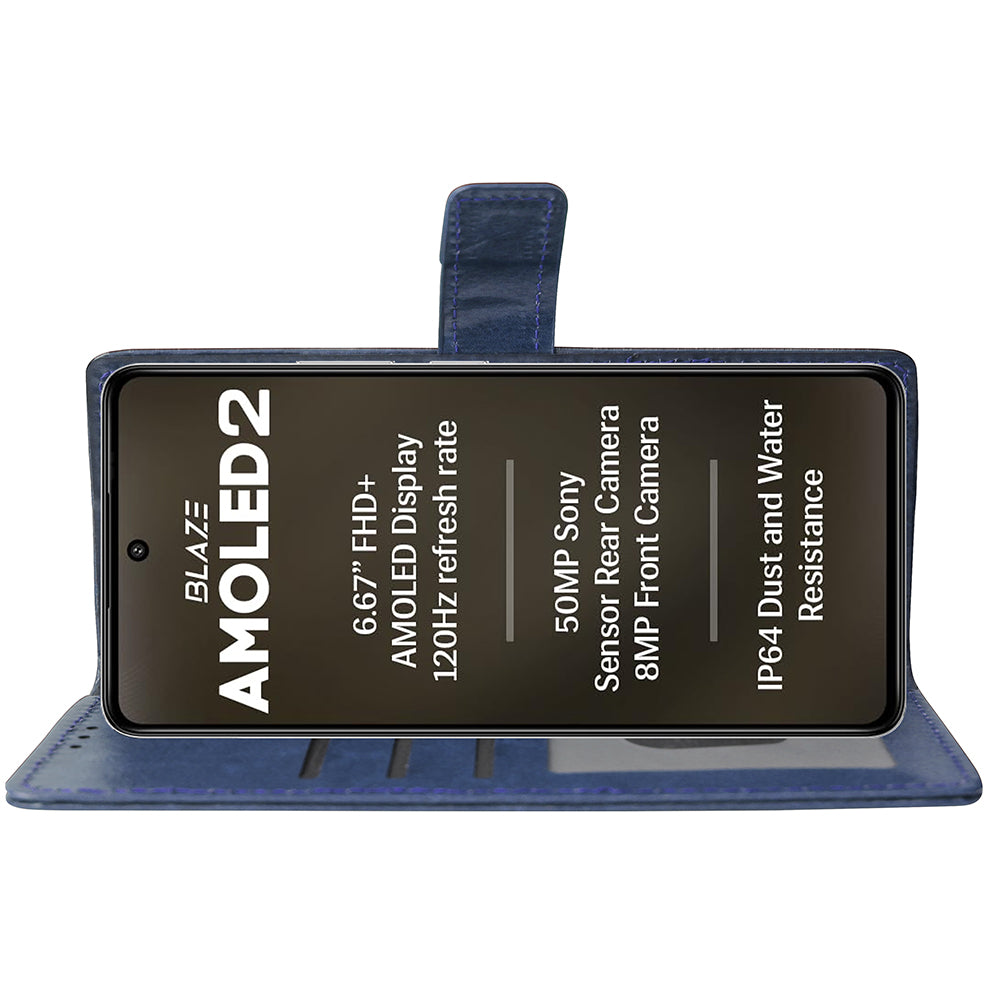 Premium Wallet Flip Cover for Lava Blaze AMOLED 2 5G