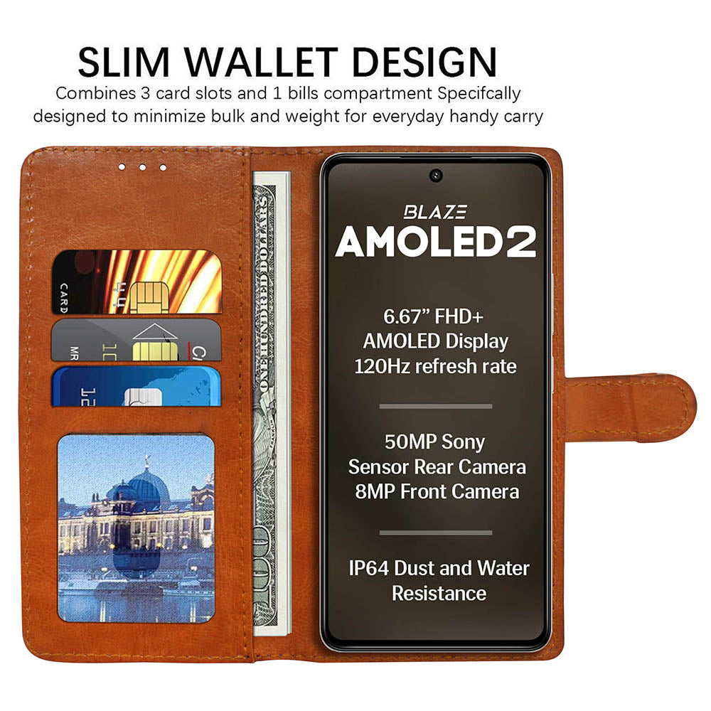 Premium Wallet Flip Cover for Lava Blaze AMOLED 2 5G
