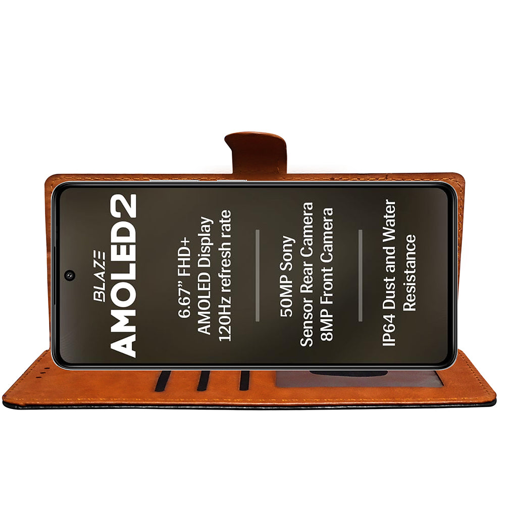 Premium Wallet Flip Cover for Lava Blaze AMOLED 2 5G