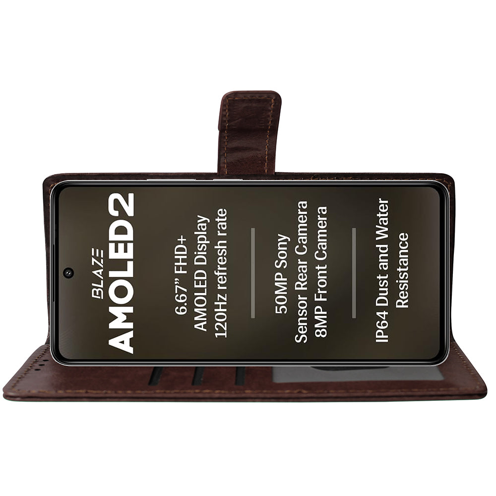 Premium Wallet Flip Cover for Lava Blaze AMOLED 2 5G