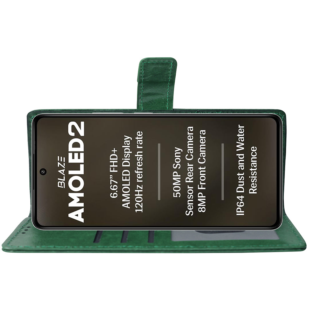Premium Wallet Flip Cover for Lava Blaze AMOLED 2 5G
