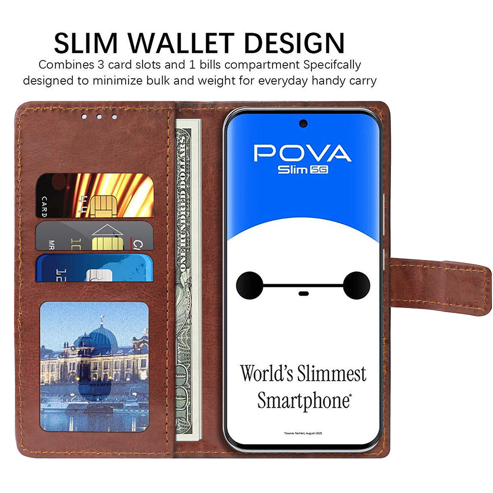 Premium Wallet Flip Cover for Tecno Pova Slim 5G