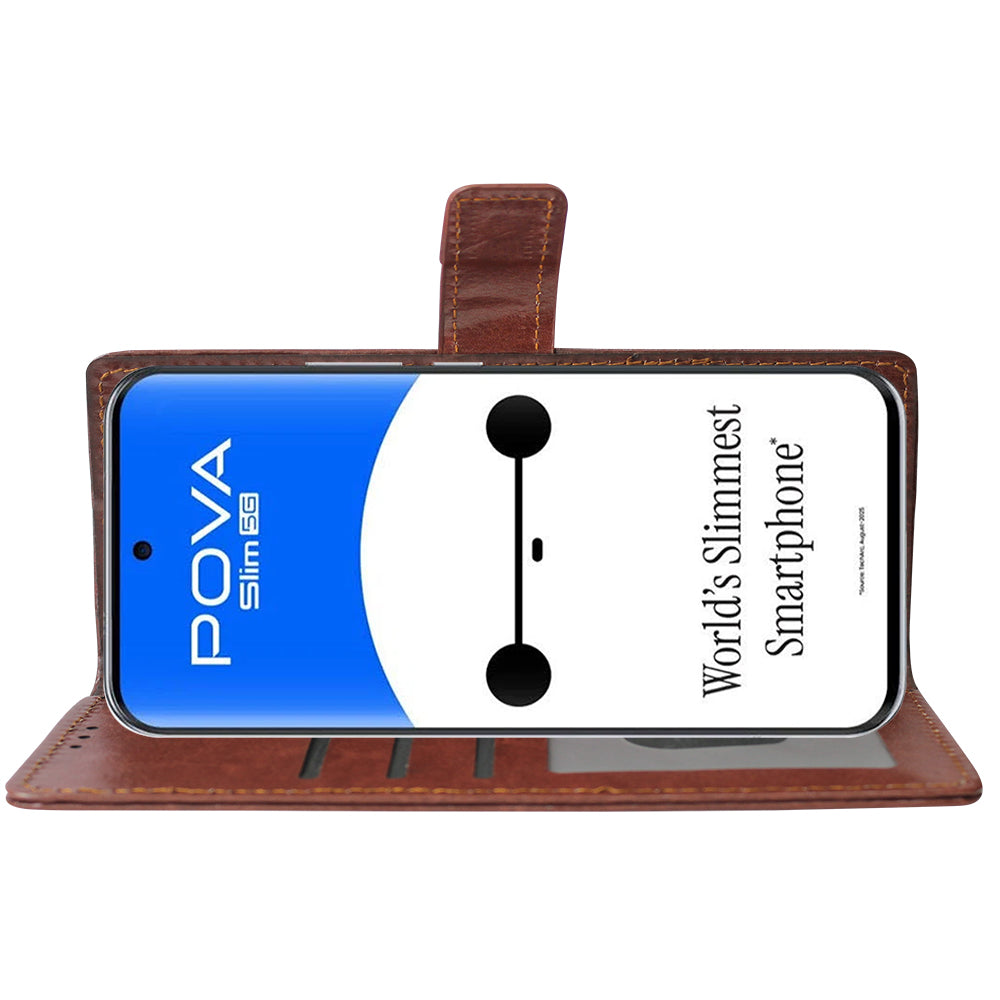 Premium Wallet Flip Cover for Tecno Pova Slim 5G