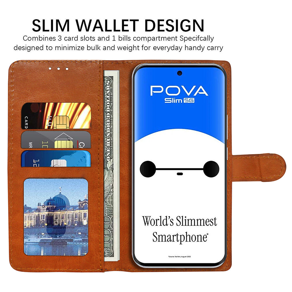 Premium Wallet Flip Cover for Tecno Pova Slim 5G