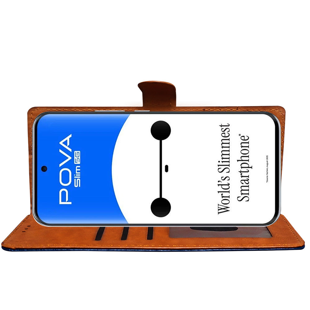 Premium Wallet Flip Cover for Tecno Pova Slim 5G