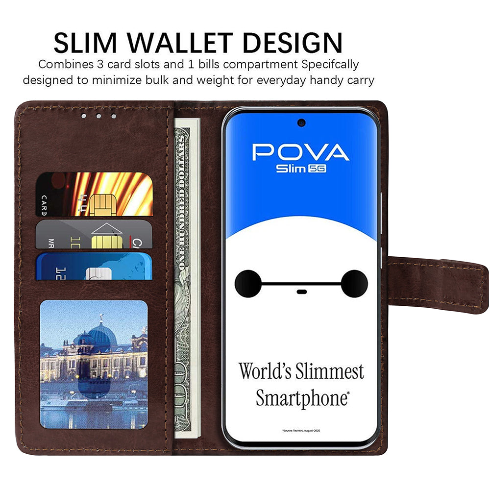 Premium Wallet Flip Cover for Tecno Pova Slim 5G