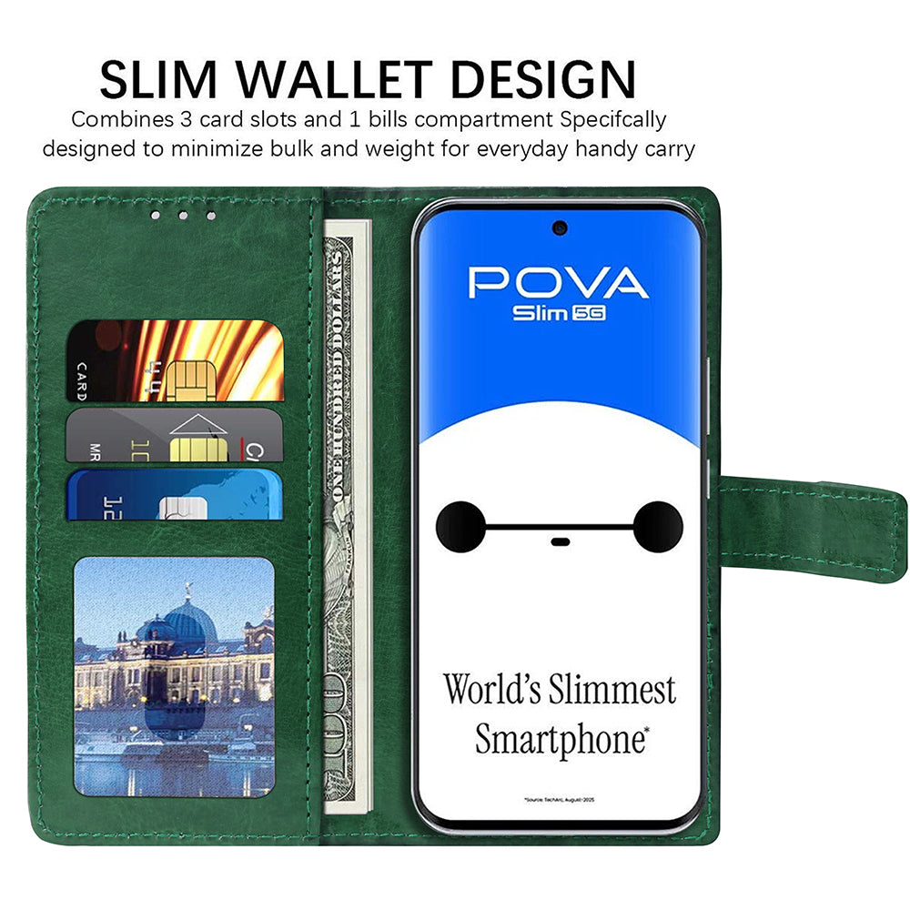Premium Wallet Flip Cover for Tecno Pova Slim 5G