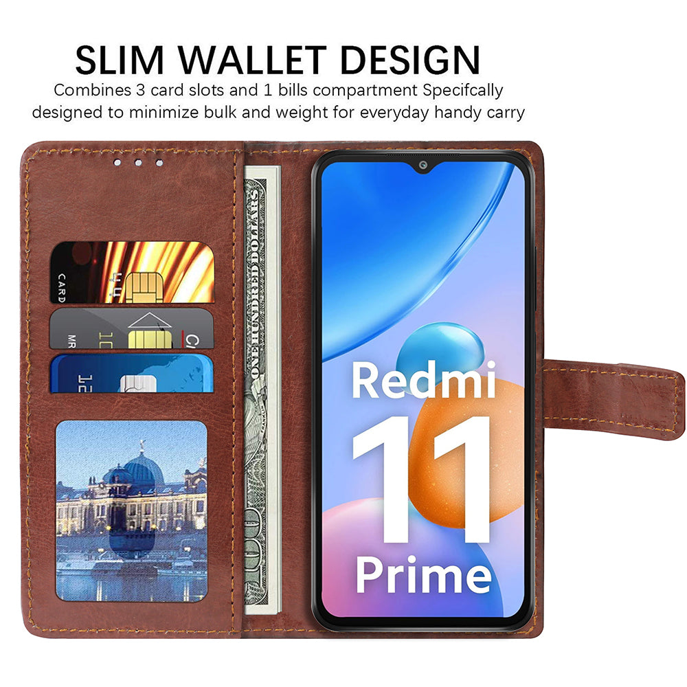 Premium Wallet Flip Cover for Mi Redmi 11 Prime 4G