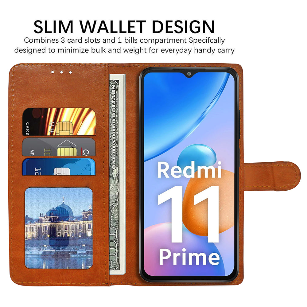 Premium Wallet Flip Cover for Mi Redmi 11 Prime 4G