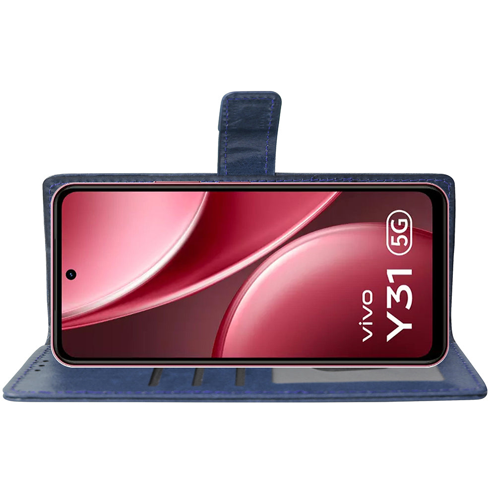 Premium Wallet Flip Cover for Vivo Y31 5G