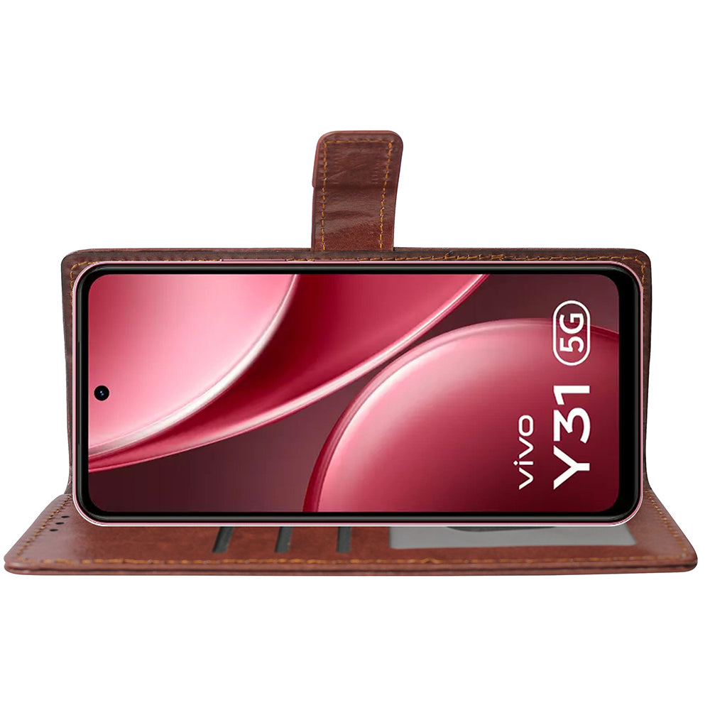 Premium Wallet Flip Cover for Vivo Y31 5G