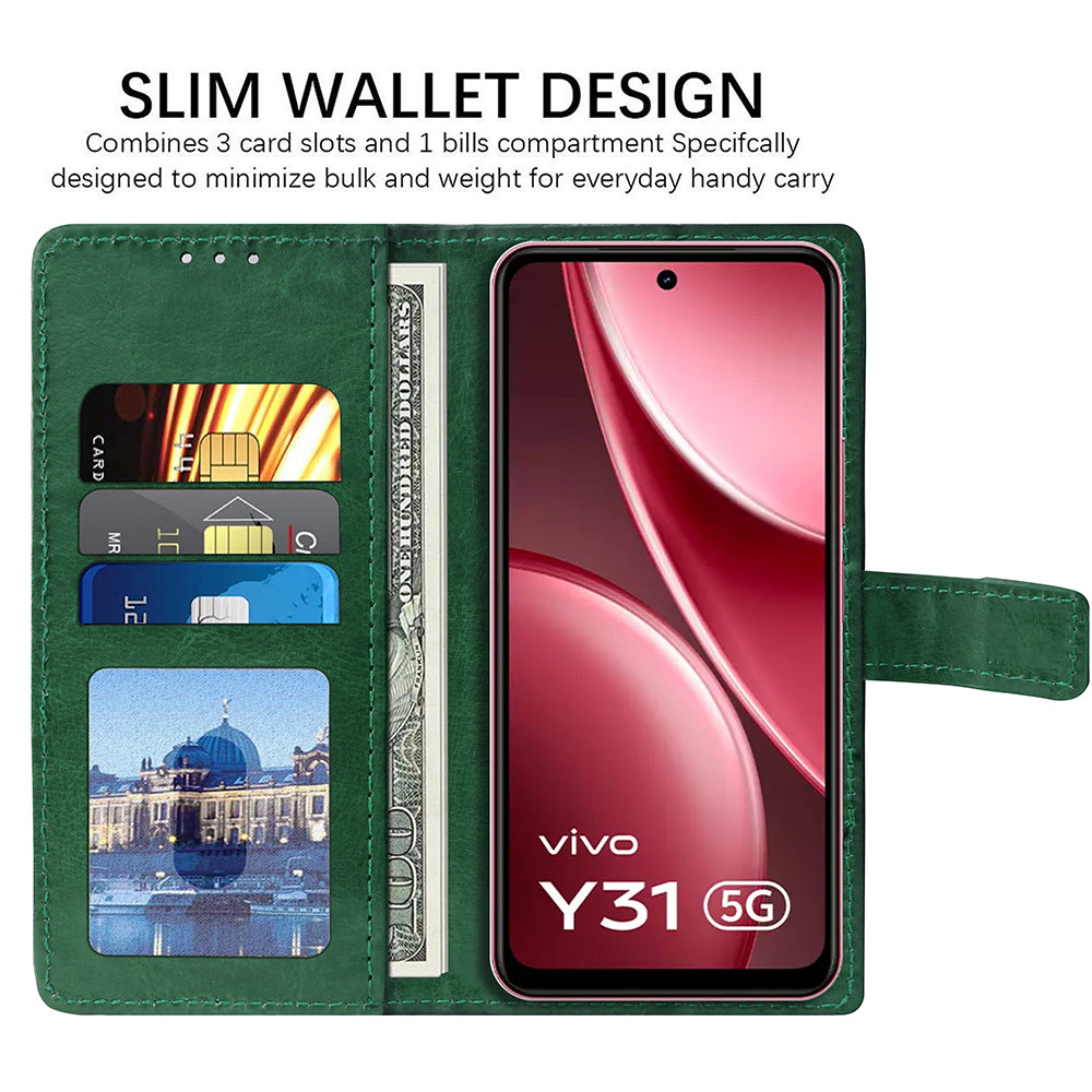 Premium Wallet Flip Cover for Vivo Y31 5G