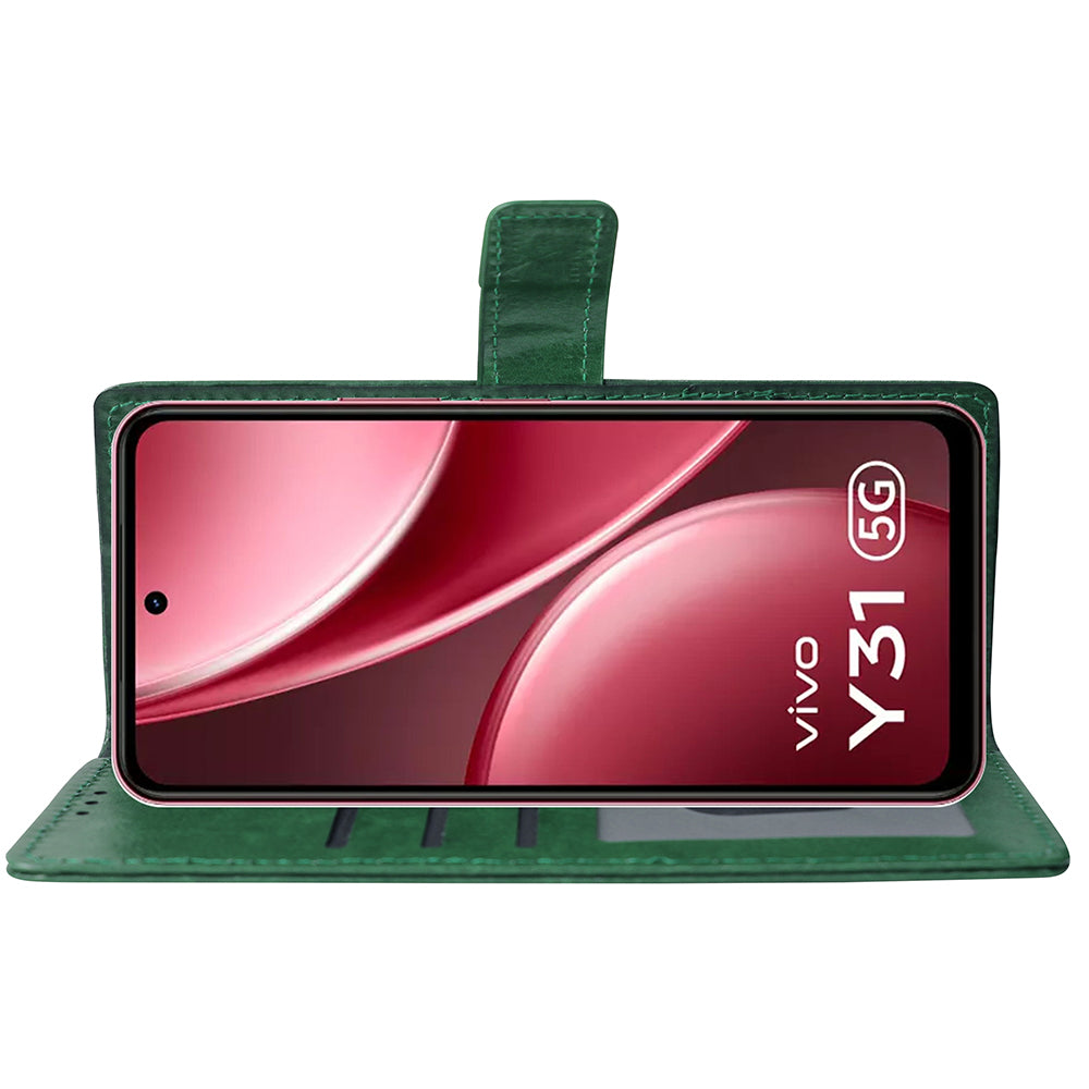Premium Wallet Flip Cover for Vivo Y31 5G