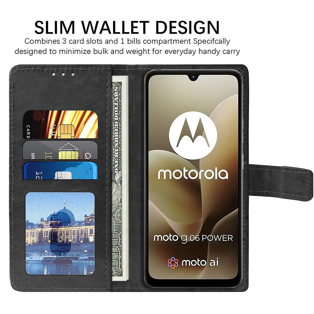 Premium Wallet Flip Cover for Motorola Moto G06 4G / G06 Power 4G