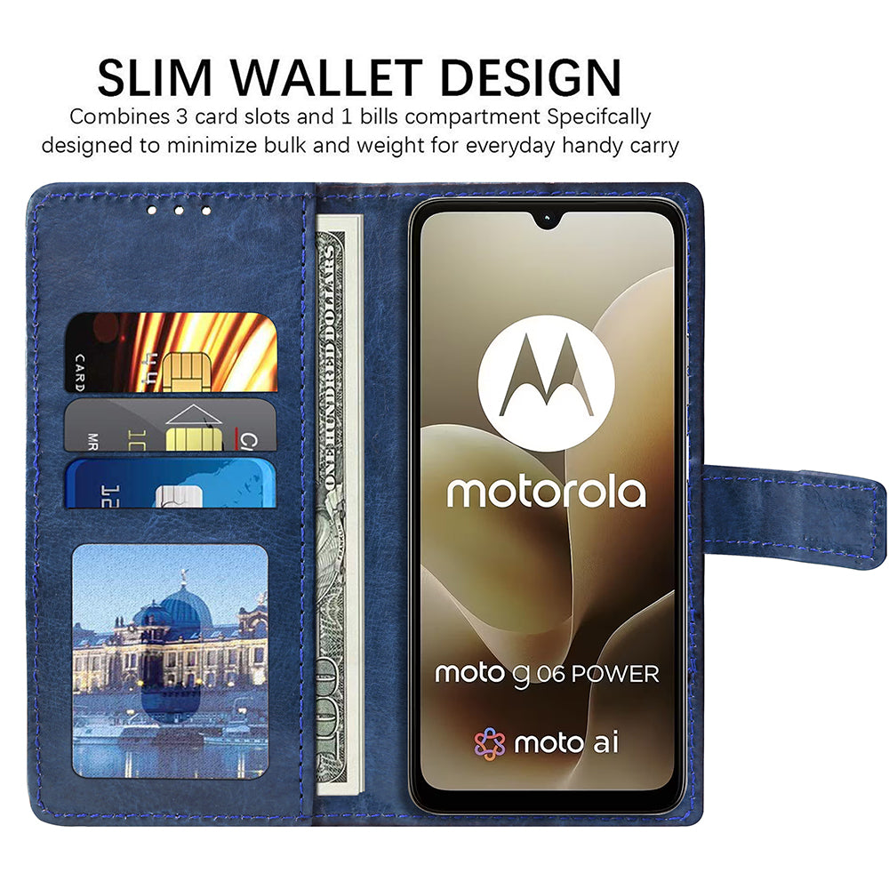 Premium Wallet Flip Cover for Motorola Moto G06 4G / G06 Power 4G