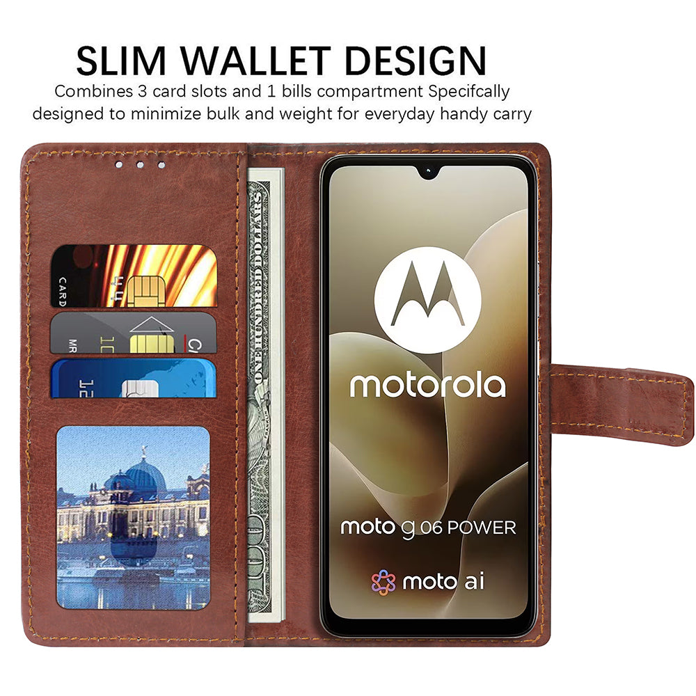 Premium Wallet Flip Cover for Motorola Moto G06 4G / G06 Power 4G