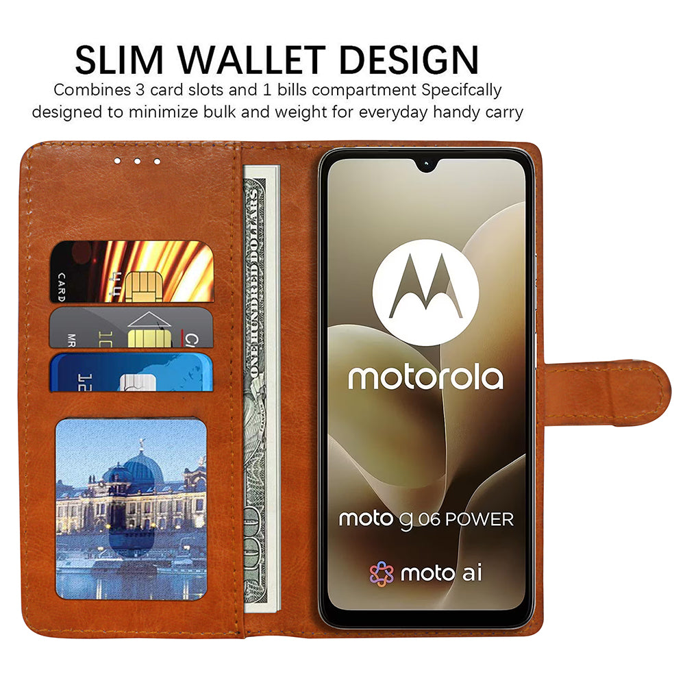 Premium Wallet Flip Cover for Motorola Moto G06 4G / G06 Power 4G