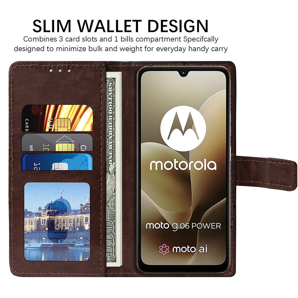 Premium Wallet Flip Cover for Motorola Moto G06 4G / G06 Power 4G
