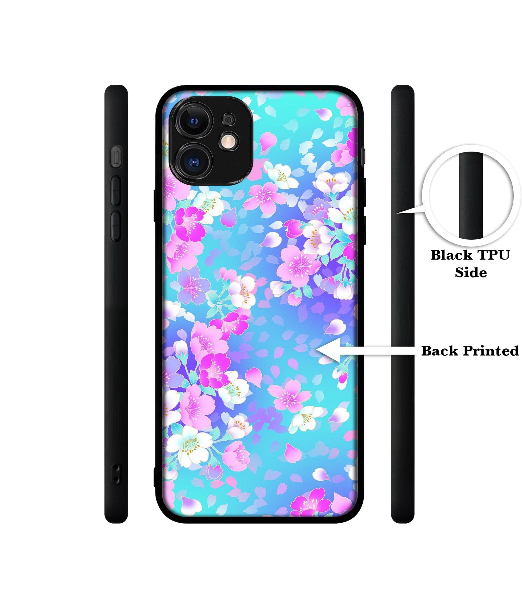 Floral Blue Pattern Designer 2D Printed Back Case Cover for Apple iPhone 11