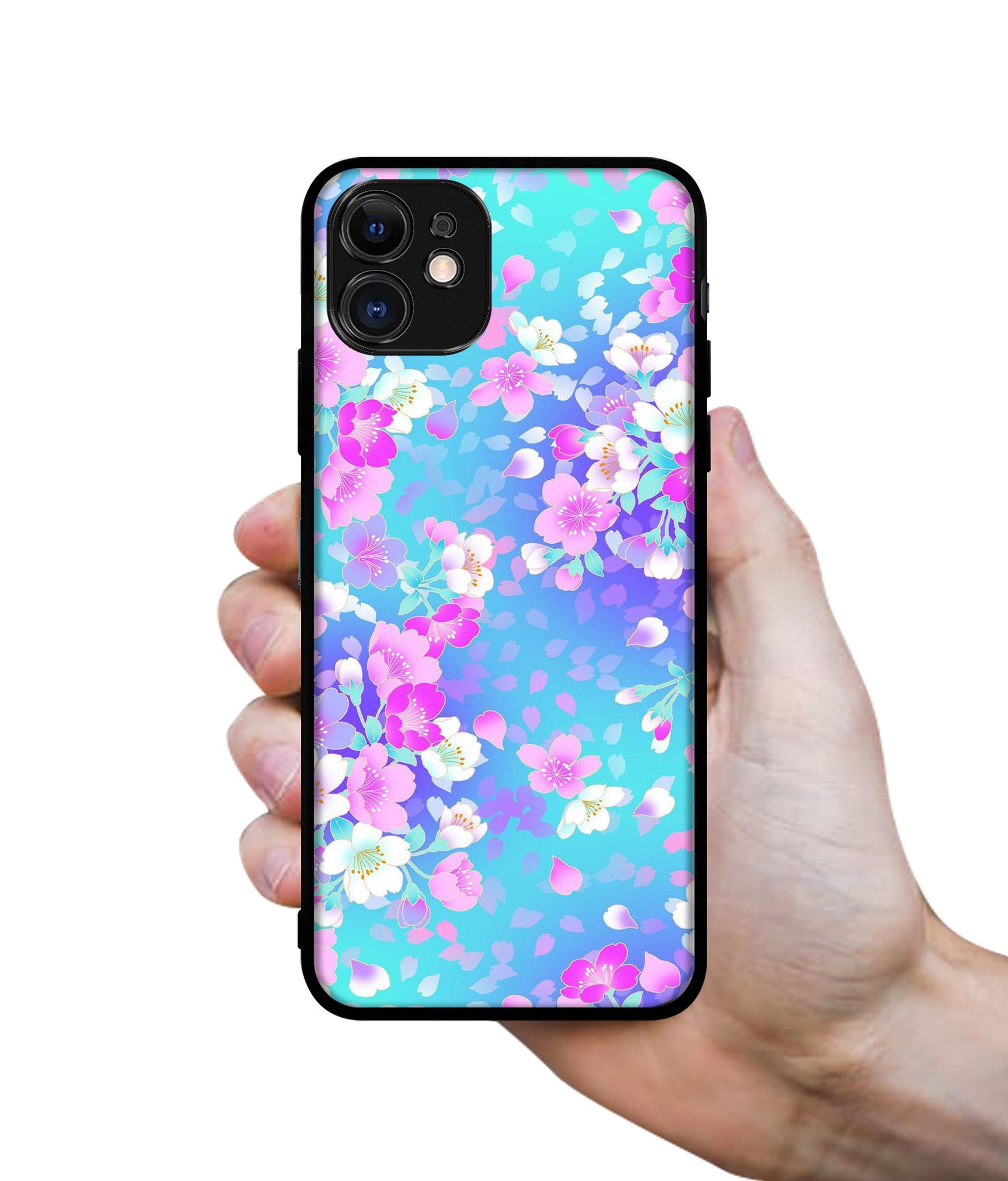 Floral Blue Pattern Designer 2D Printed Back Case Cover for Apple iPhone 11