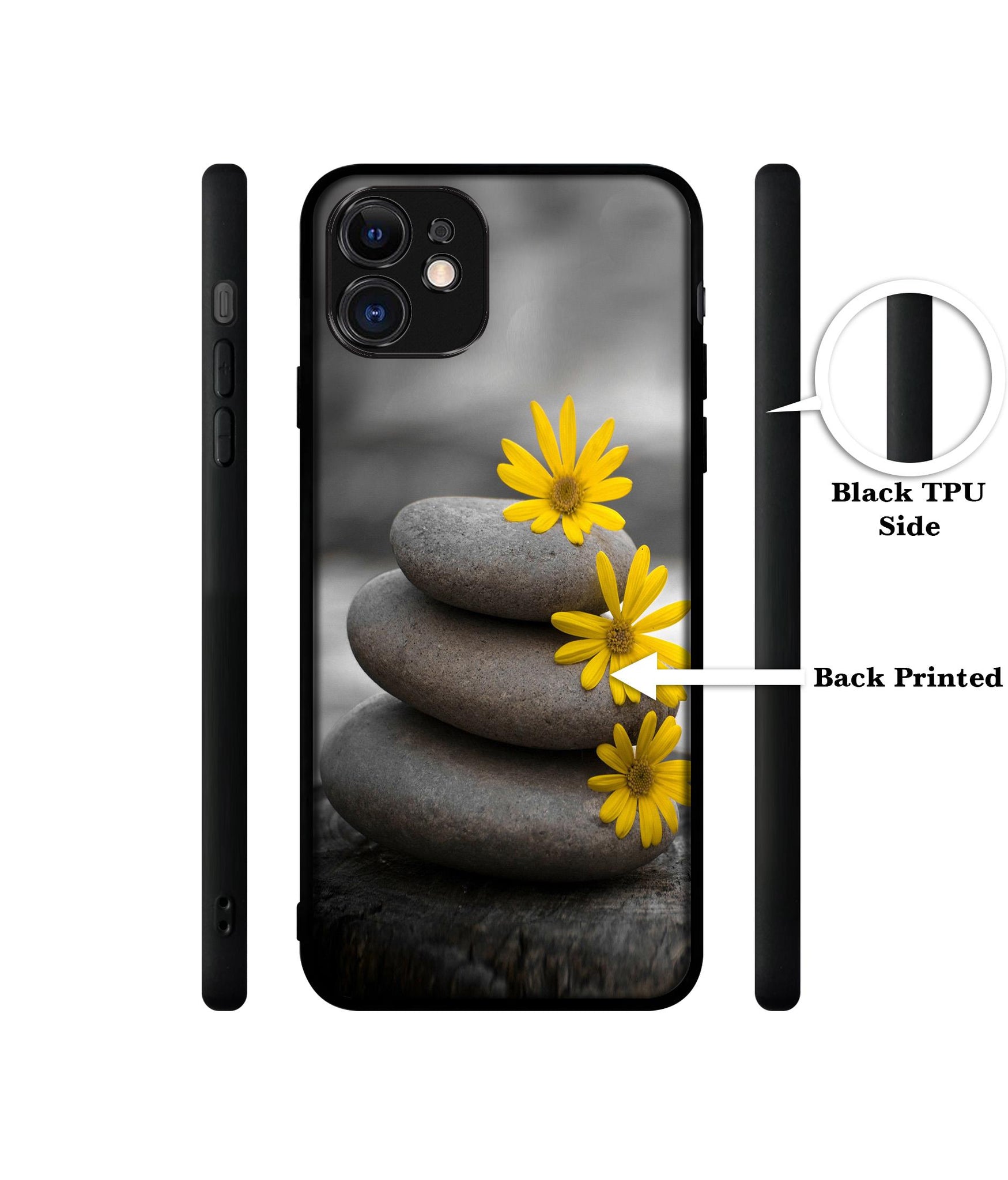 Stones And Flower Designer 2D Printed Back Case Cover for Apple iPhone 11