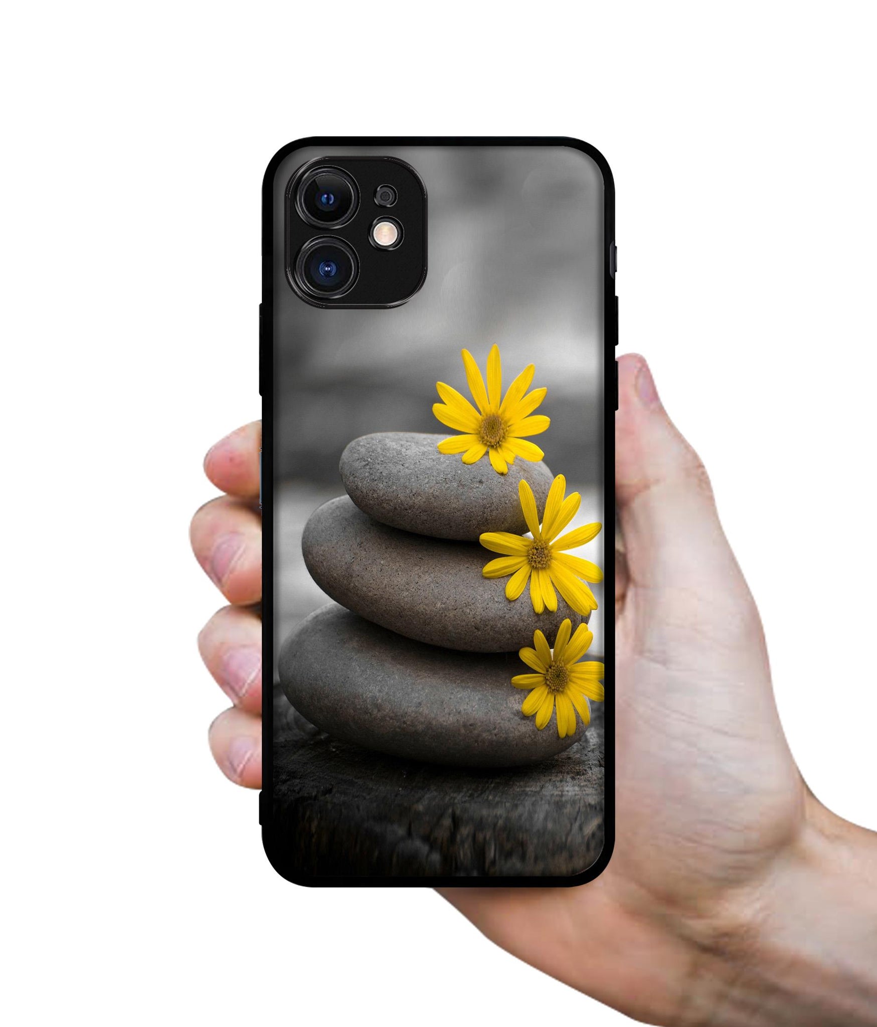 Stones And Flower Designer 2D Printed Back Case Cover for Apple iPhone 11