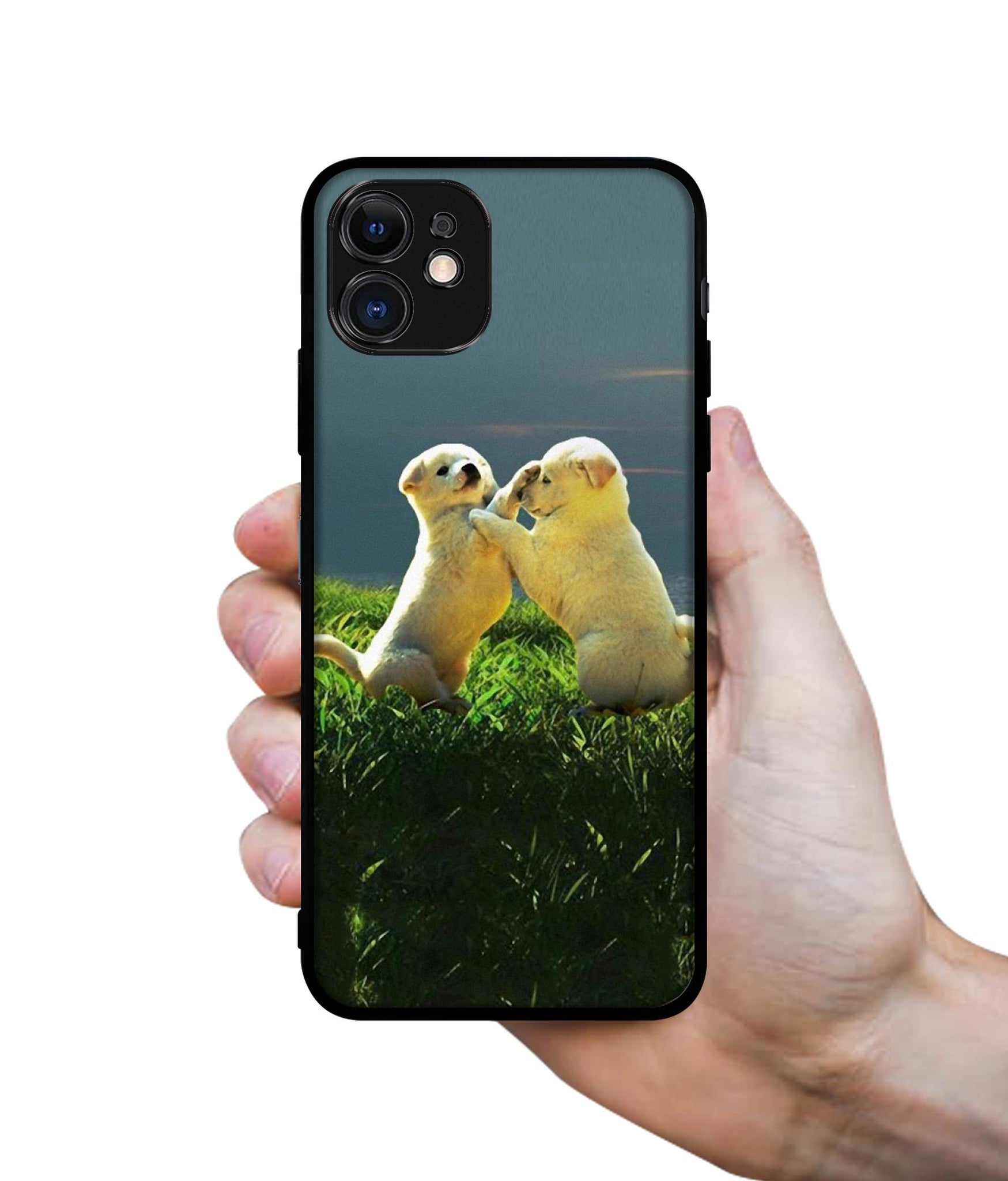 Puppy Couple Sunset Designer 2D Printed Back Case Cover for Apple iPhone 11