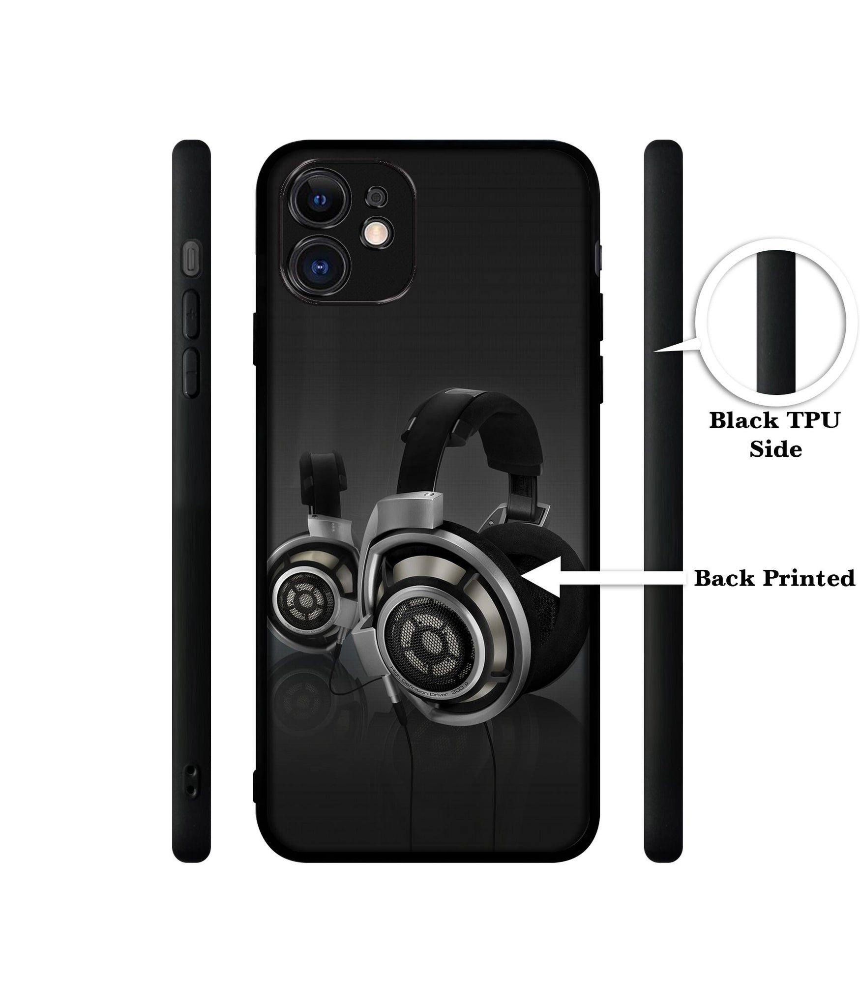 Head Phone Designer 2D Printed Back Case Cover for Apple iPhone 11