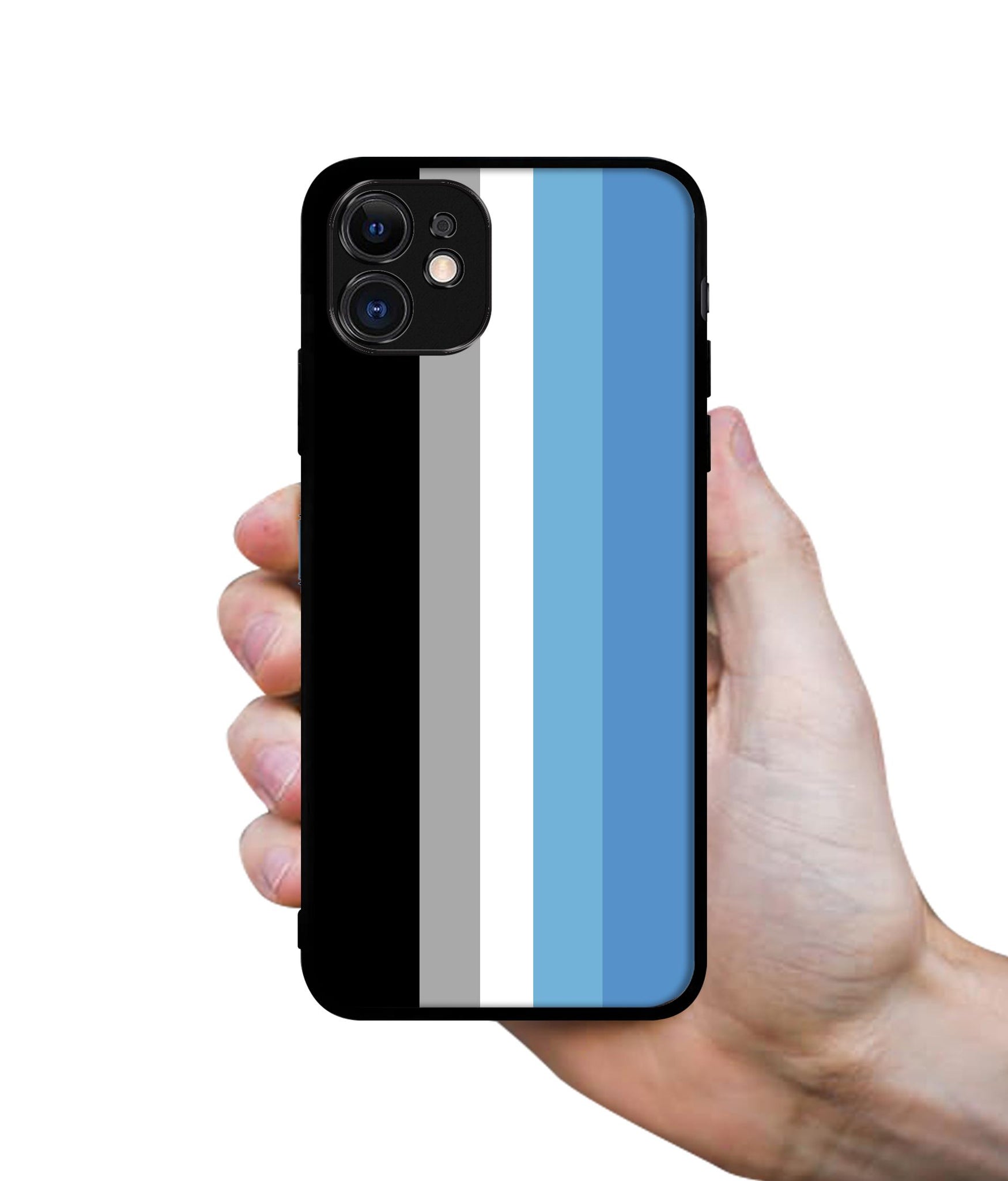 White and Blue Lines Designer 2D Printed Back Case Cover for Apple iPhone 11