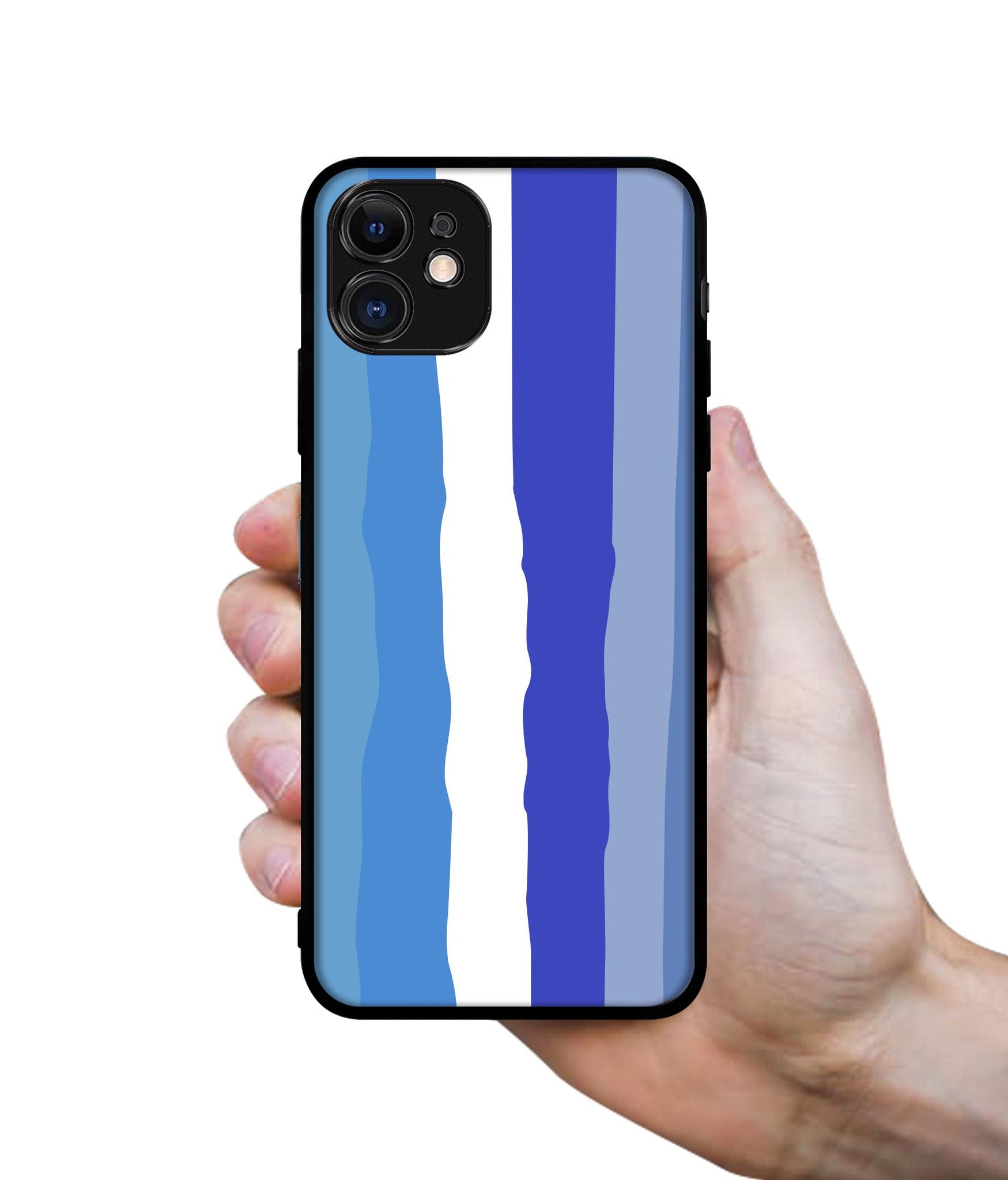 Blue Stripes Rainbow Designer 2D Printed Back Case Cover for Apple iPhone 11