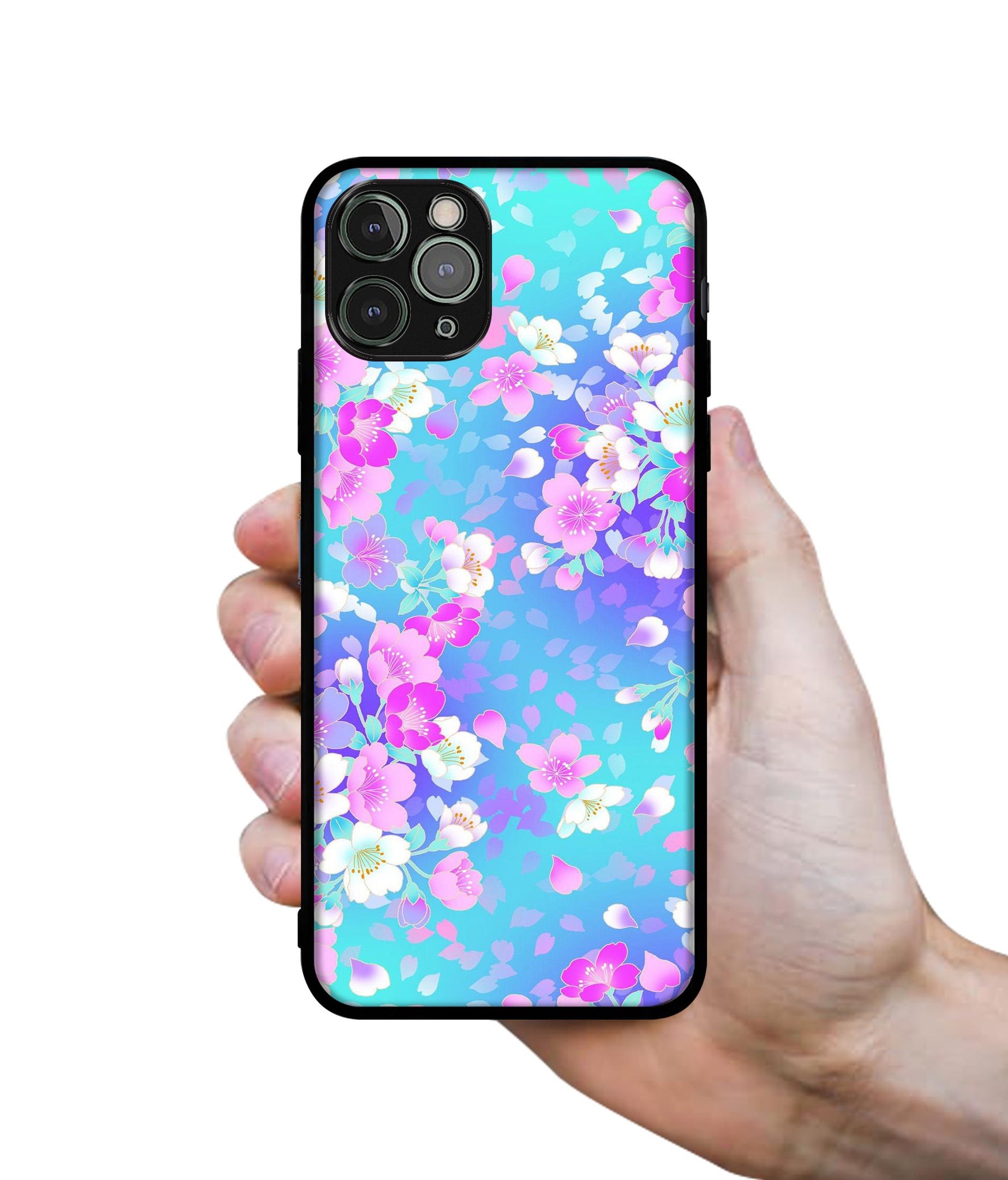 Floral Blue Pattern Designer 2D Printed Back Case Cover for Apple iPhone 11 Pro Max