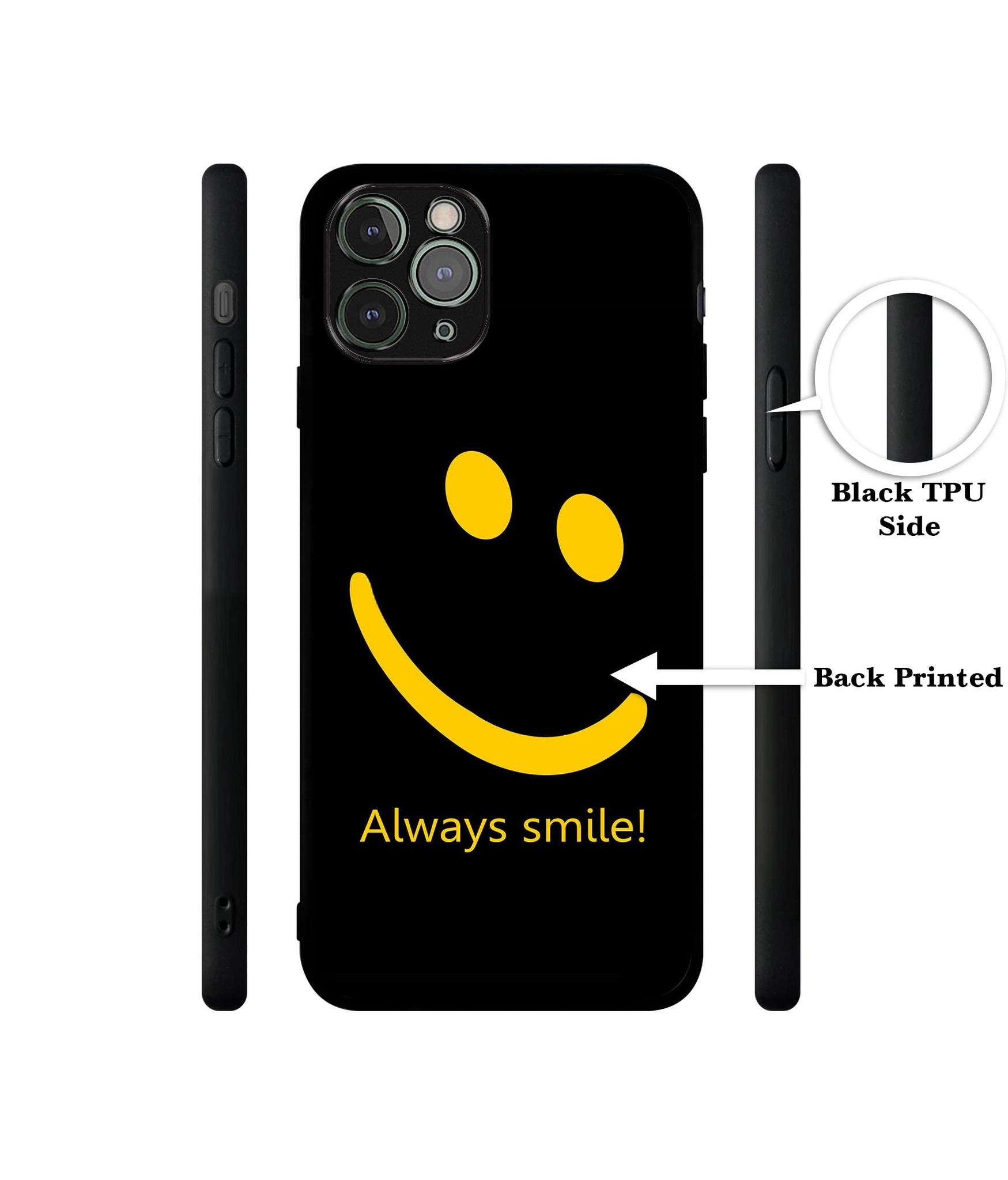 Always Smile Quote Designer 2D Printed Back Case Cover for Apple iPhone 11 Pro Max