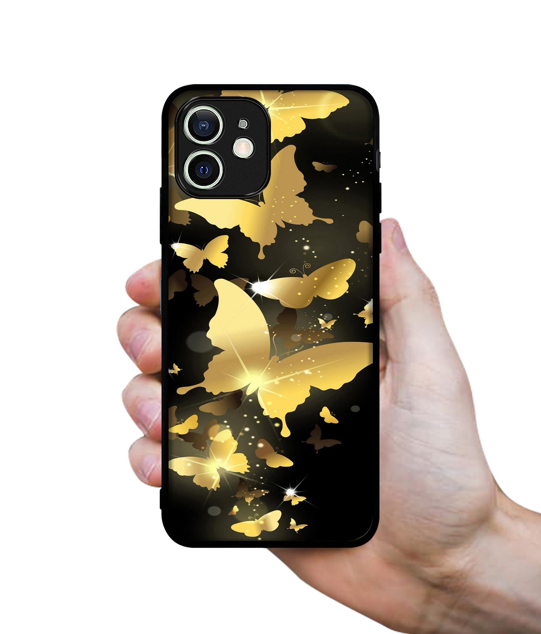 Golden Butterfly Pattern Designer 2D Printed Back Case Cover for Apple iPhone 12