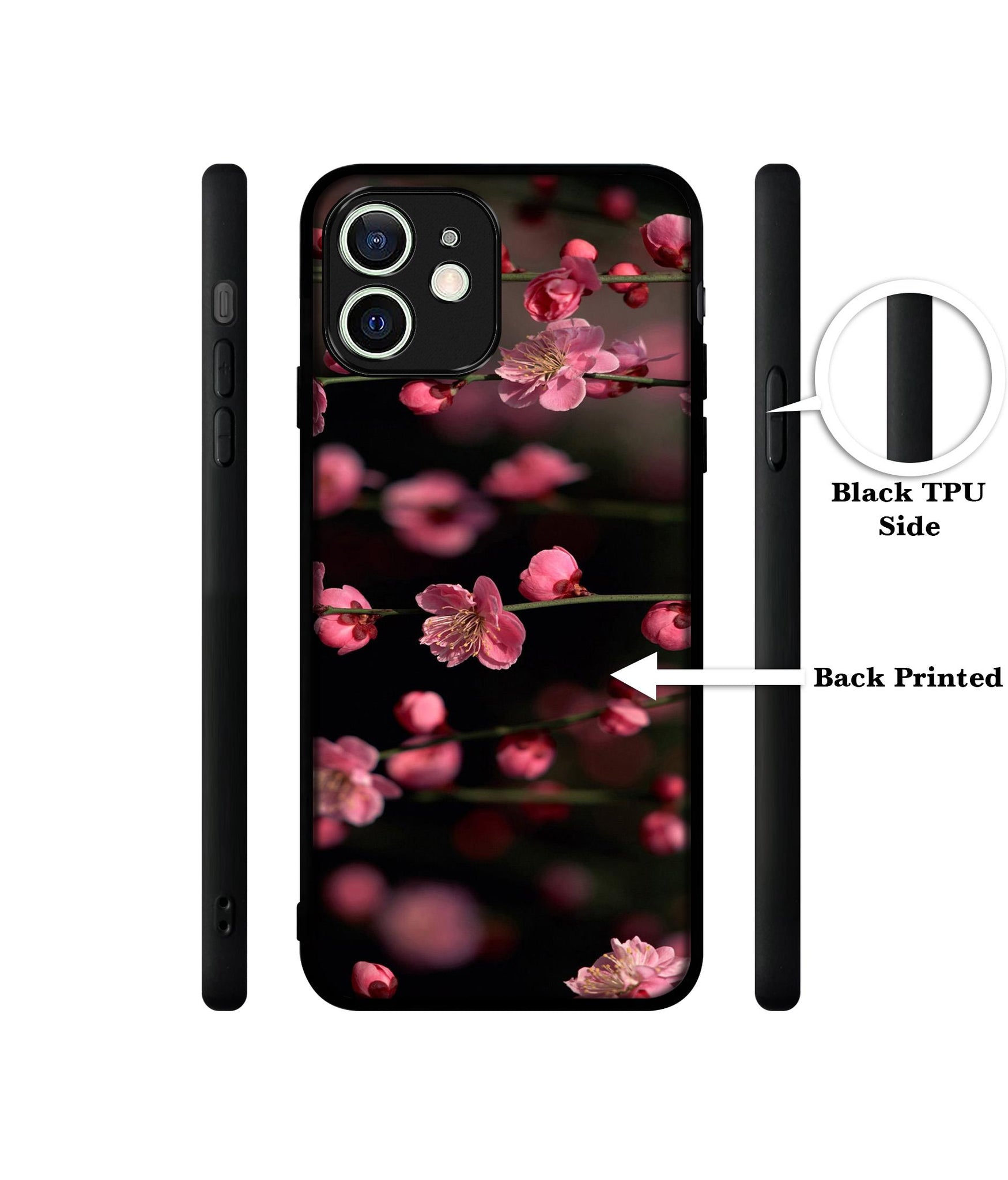 Pink Flowers Designer 2D Printed Back Case Cover for Apple iPhone 12