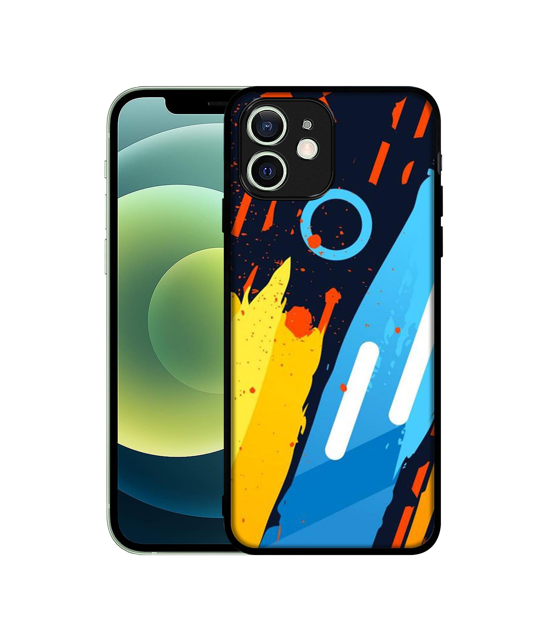 Abstract Stripes Geometric Figures Designer 2D Printed Back Case Cover for Apple iPhone 12