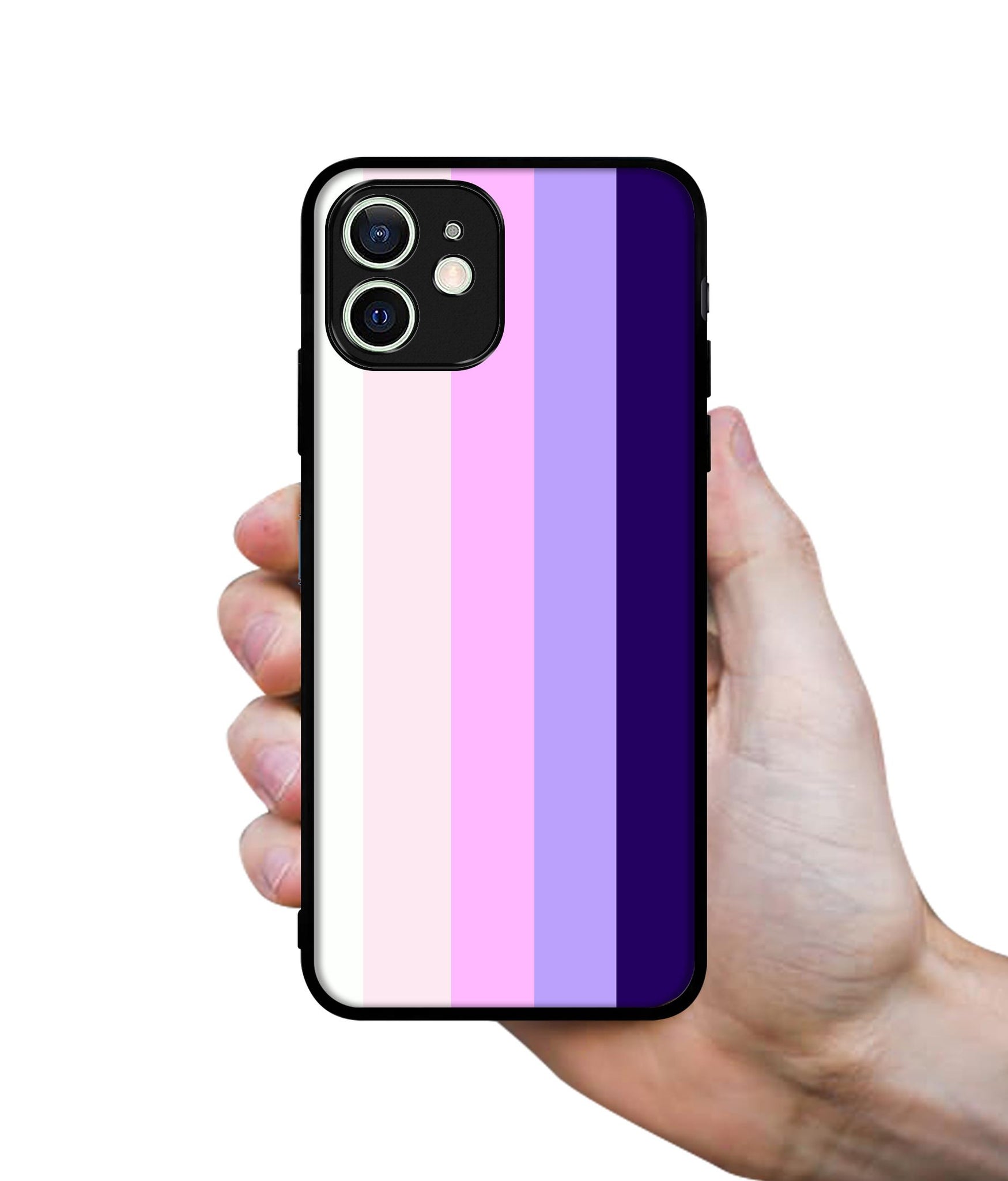 Pink and Purple Lines Designer 2D Printed Back Case Cover for Apple iPhone 12