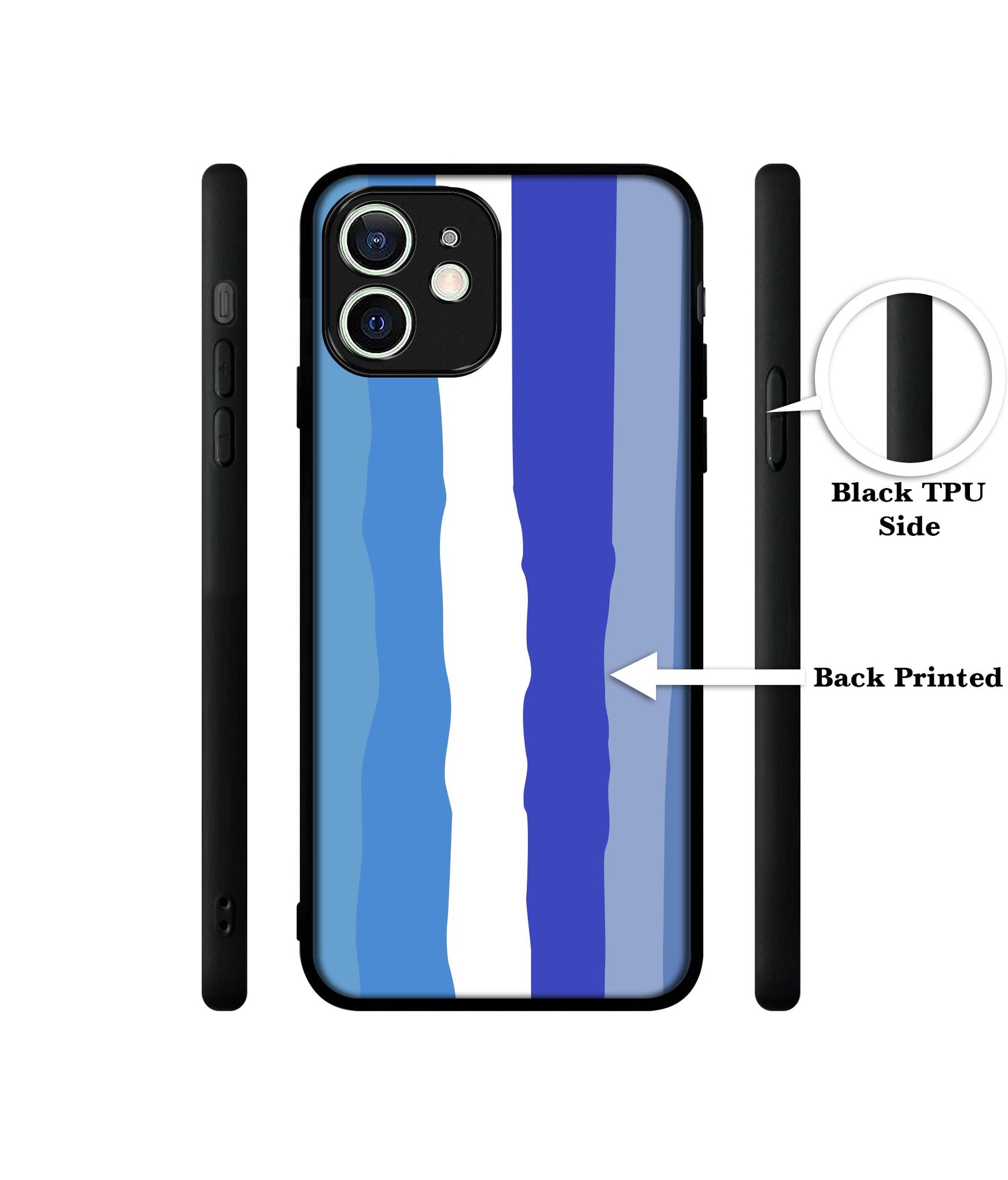 Blue Stripes Rainbow Designer 2D Printed Back Case Cover for Apple iPhone 12