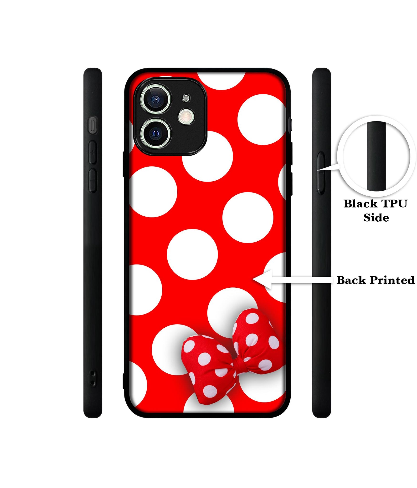 Red Polka Dots Designer 2D Printed Back Case Cover for Apple iPhone 12